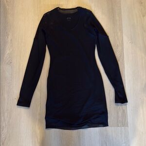 ALO Yoga Black Synergy Mesh Long Sleeve Dress
